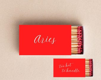 Aries Matchbox Zodiac Matchbox Too Hot To Handle Candle Lover Gift Astrology Decor Birthday Gift for Aries