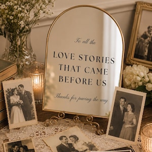 To All The Love Stories That Came Before Us Mirror Decal Wedding Mirror Sticker Vintage Wedding Decor Bridal Table Sign Memorial Mirror