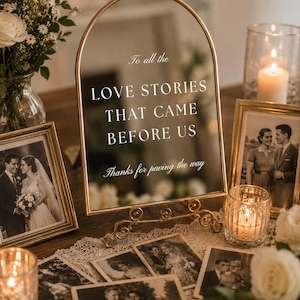 To All The Love Stories That Came Before Us Mirror Decal Wedding Mirror Sticker Vintage Wedding Decor Bridal Table Sign Memorial Mirror