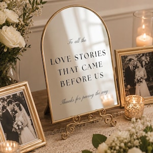 To All The Love Stories That Came Before Us Mirror Decal Wedding Mirror Sticker Vintage Wedding Decor Bridal Table Sign Memorial Mirror