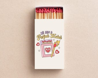 Romantic We Are a Perfect Match Matchbox Cute Wedding Favor or Gift Idea