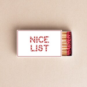 Naughty or Nice-lijst Luciferdoosjes Luciferdoosjes voor kerst Cadeaus voor de feestdagen Kousvuller | Red Matches-add-on
