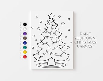 Paint Your Own Christmas Canvas Kit Christmas Canvas Canvas Painting