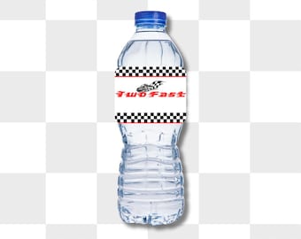 Two Fast Water Bottle Labels Digital Download, Not Customizable