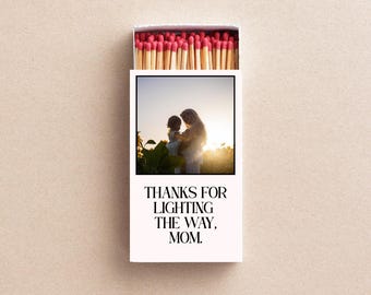 Mother’s Day Matchbox "Thanks for Lighting the Way, Mom" Custom Gift for Mom Mother's Day Party Favor Personalized Mom Gift