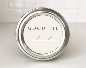 Pantry Good Til Stickers Writable Matte Label for Food Storage & Canning Available in 2x2, 3x3, and 4x4 Sizes