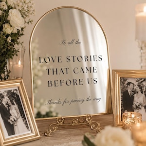 To All The Love Stories That Came Before Us Mirror Decal Wedding Mirror Sticker Vintage Wedding Decor Bridal Table Sign Memorial Mirror