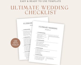 Ultimate Wedding Checklist Printable Bridal To-Do List Digital Download for Brides