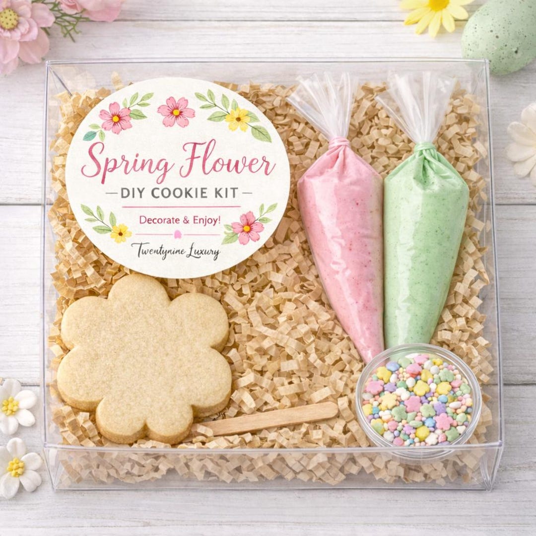 Spring DIY Cookie Kit Flower Cookie Decorating Kit Easter Cookie ...
