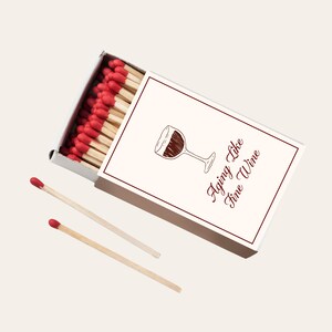 Aging Like Fine Wine Matchboxes Birthday Party Favors Wine Themed Birthday Custom Matchboxes Elegant Milestone Birthday Gifts