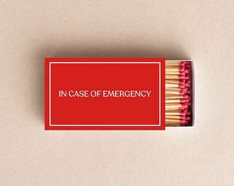 In Case of Emergency Matchboxes Funny Bathroom Matchbox Guest Bathroom Decor Powder Room Matches Housewarming Gift