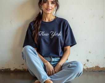 New York T-Shirt Bella Canvas 3001 Soft Unisex Tee NYC Shirt Minimalist City Shirt Available in Navy, Black and White