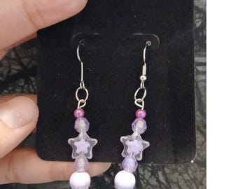 SK Lavender Star Danglers