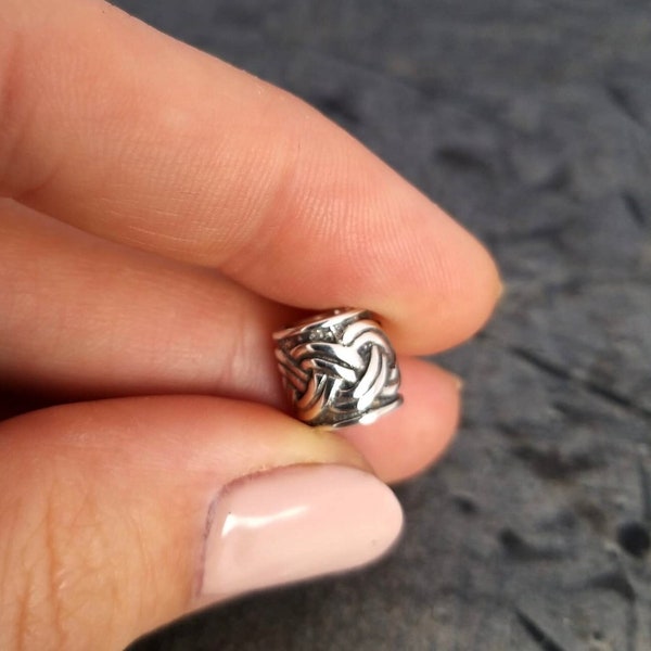 Eitri - set of 2 Viking beard beads - 6 mm inner diameter - sterling silver - handmade Dwarvish beard ring / bead / pearl