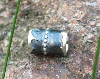 Brokk II - sterling silver beard bead - inner diameter 7mm - Viking or Dwarvish beard ring / bead / pearl - silver 925