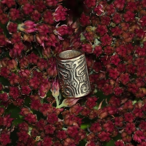 Thor - set of 2 Viking beard beads - 7 mm - authentic pattern from archaeological find - bronze - Viking/Dwarfish beard ring/pearl
