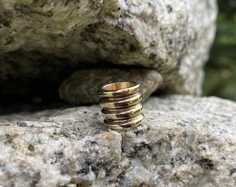 Skoll XL - set of 2 Viking beard rings / beads - 8,5 mm inner diameter - bronze handmade hair bead