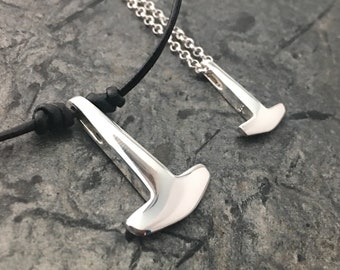 Tissø Mjöllnir - XL Thor's hammer, museum replica. Sterling silver handmade Viking amulet