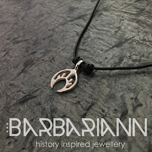 Wikinger-Anhänger - kleine Lunula Lunitsa VII-VIII c. - Sterling Silber 925 - Museums-Replikat - Längenverstellbare Halskette