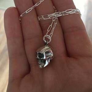 Nanna skull pendant - sterling silver - human skull necklace - handmade - anatomy jewelry - silver 925
