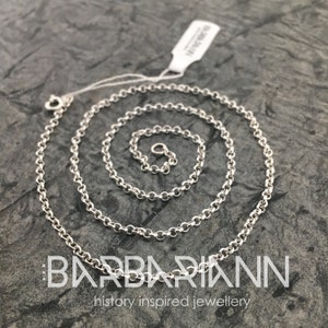 Simple feminine cable chain || 1.3 mm wide || sterling silver 925 || Spring Ring Clasp 14&quot; 16&quot; 18&quot; 20&quot; 24&quot; 30&quot; || anchor link chain
