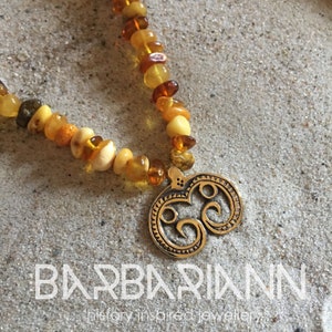 Bird lunula - museum replica - bronze - crescent handmade moon pendant