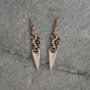 Urnes style Viking earings - bronze - dangle Viking earrings