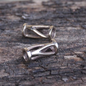 Laufey - set of 2 bronze hair or beard beads - 5 mm inner diameter - thin braid ring / hair jewelry / beard beads