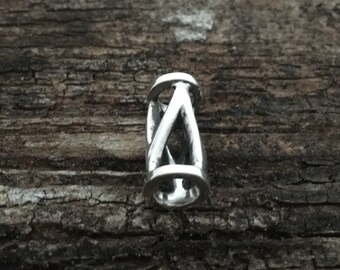 Laufey - openwork hair or beard bead - 5 mm inner diameter - sterling silver 925 thin braid ring / hair jewelry / beard beads