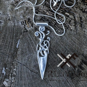 Viking pendant - Urnes style - sterling silver - 56 mm / 2,2 inch
