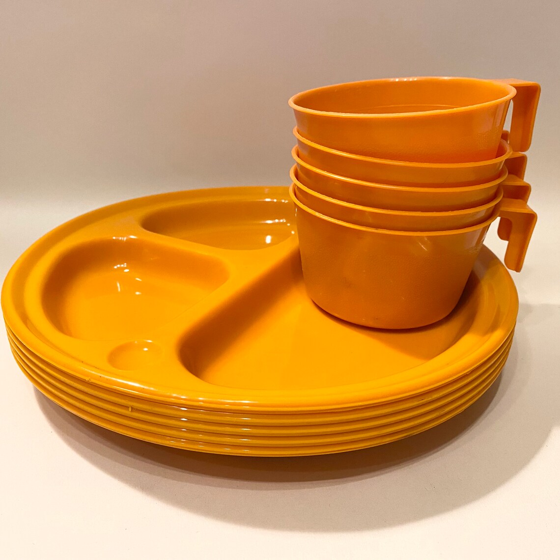 Vintage Plastic Camping Cups and Plates Bundle Etsy
