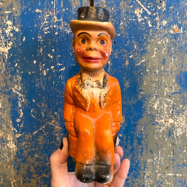 Vintage Charlie McCarthy Chalkware Figurine Carnival Prize