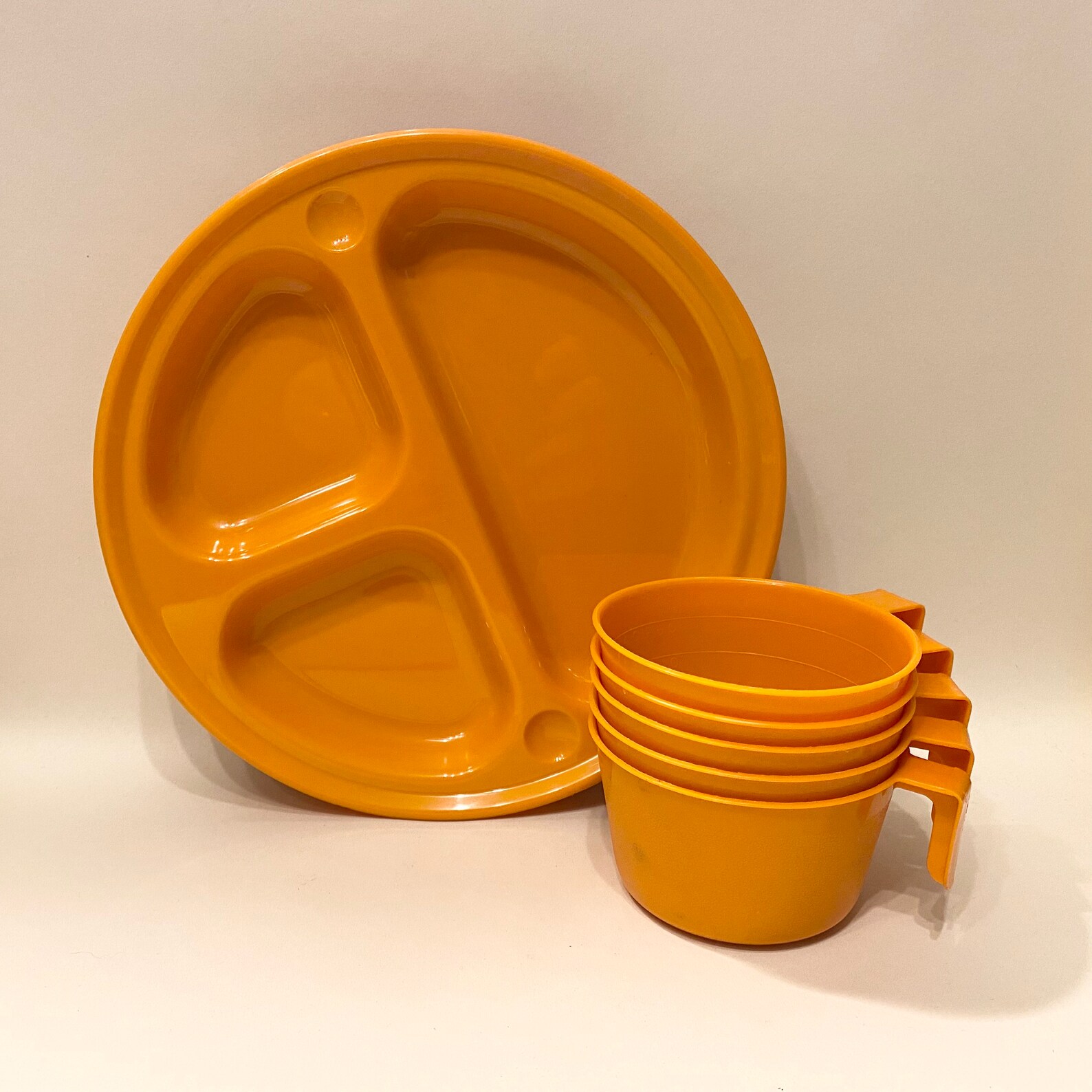 Vintage Plastic Camping Cups and Plates Bundle Etsy