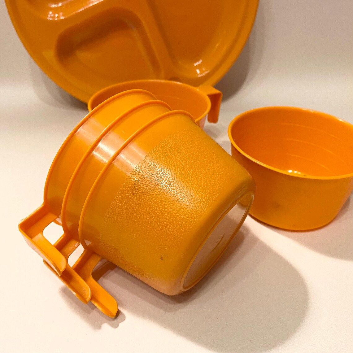 Vintage Plastic Camping Cups and Plates Bundle Etsy