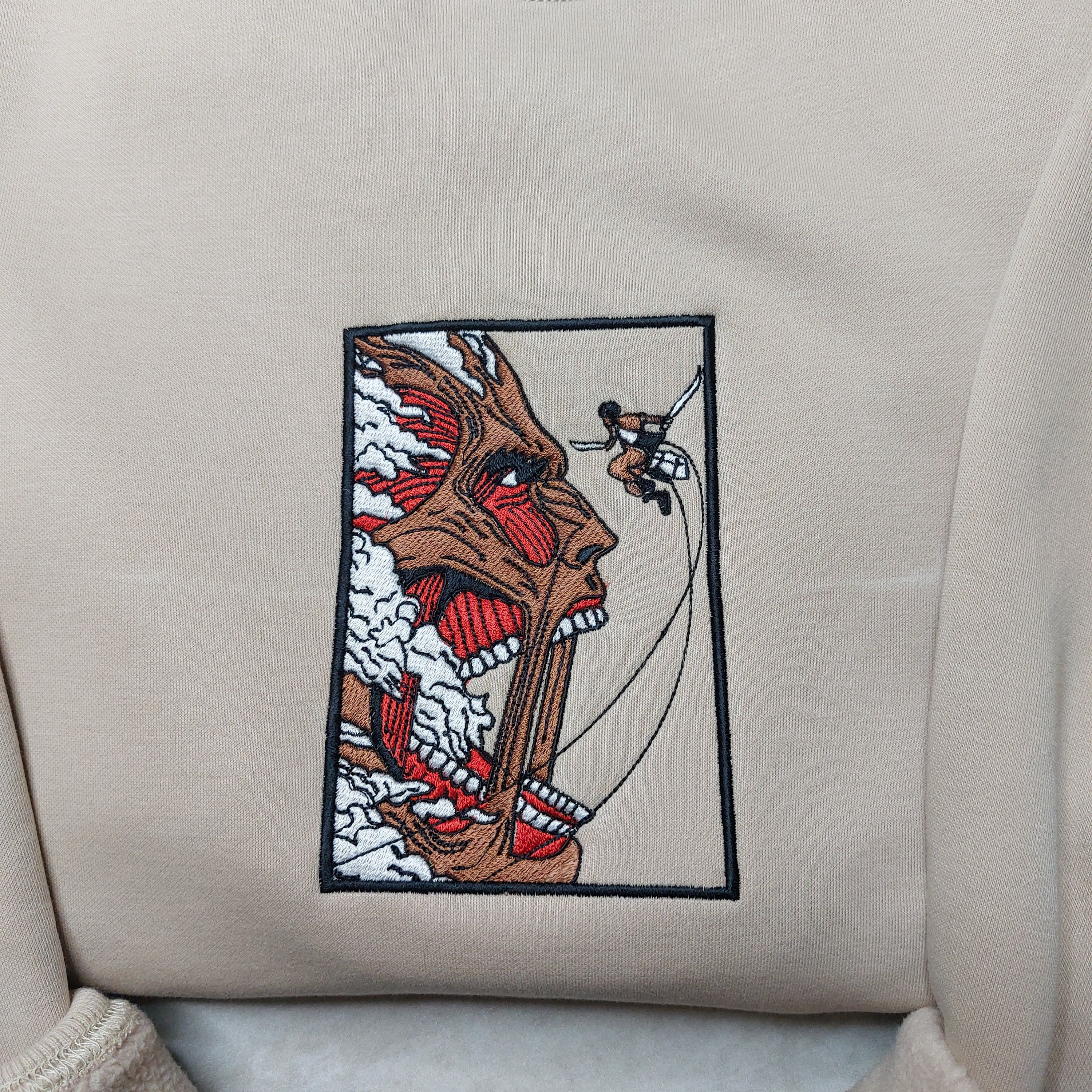 Anime Embroidered Sweatshirt, Embroidered Anime Shirt