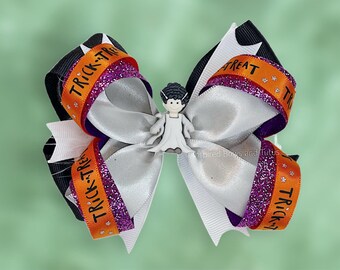 Inspired Trick or Treat Bride Large Hair Bow