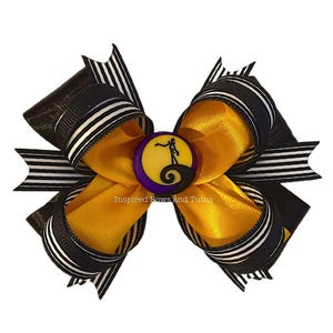Halloween Town Inspired Large Hair Bow
