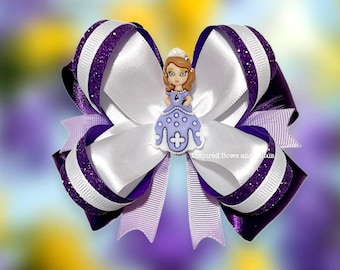 Sophia the First Inspired Purple Hair Bow