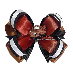 Tow Mater Cars Inspired Large Hair Bow