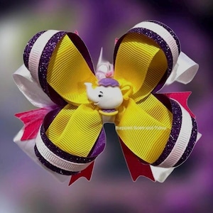 Belle Mrs. Pots Inspired Large Hair Bow