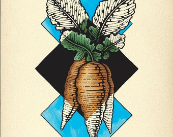 Carrot Geometric Art Print