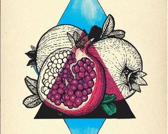 Pomegranate Geometric Art Print