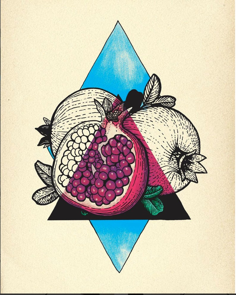 Pomegranate Geometric Art Print image 1