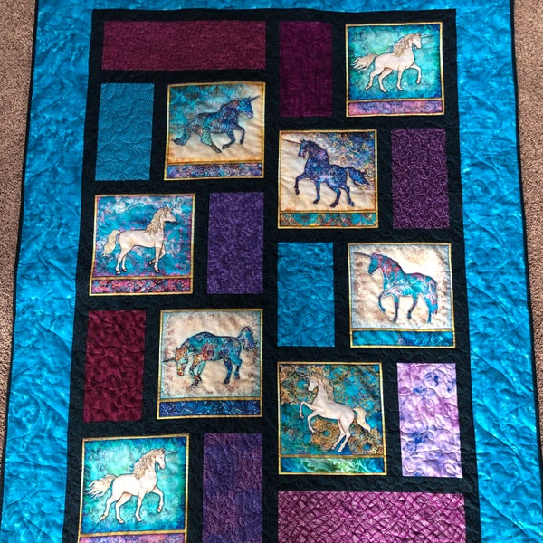 Unicorn quilt for sale/quilts for sale/lap quilt/throw quilt/handmade quilt/unicorn quilt/child’s quilt/gift for girl/teen quilt/