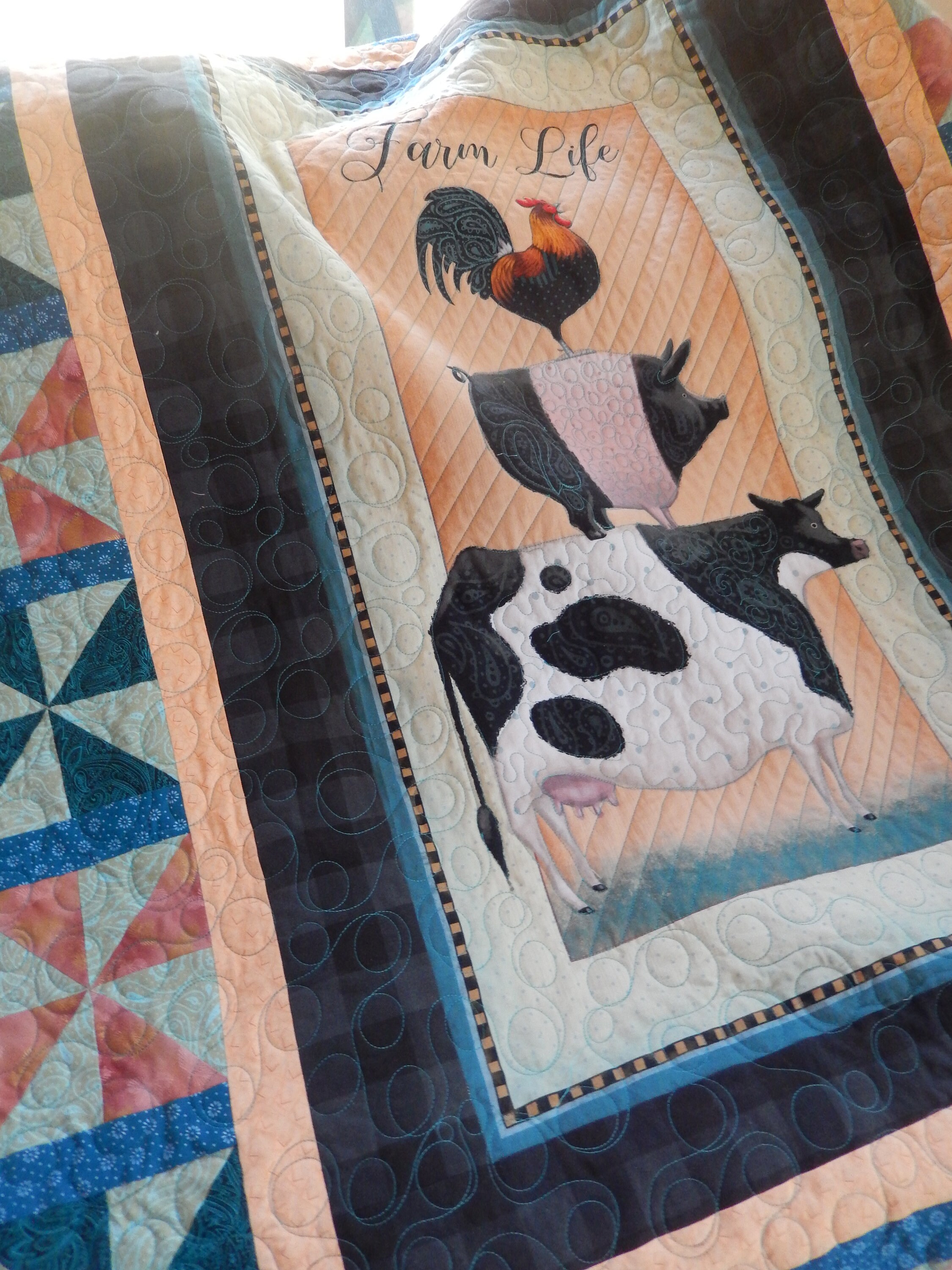 Farm Life quilt/quilts for sale/handmade quilt/throw Etsy