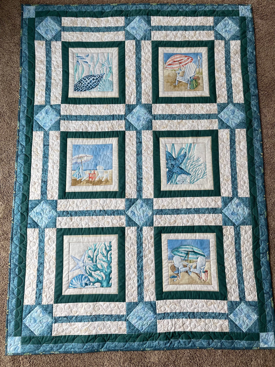 Beach Quilt for Sale/handmade Quilt/lap Quilt/throw Quilt/beach House
