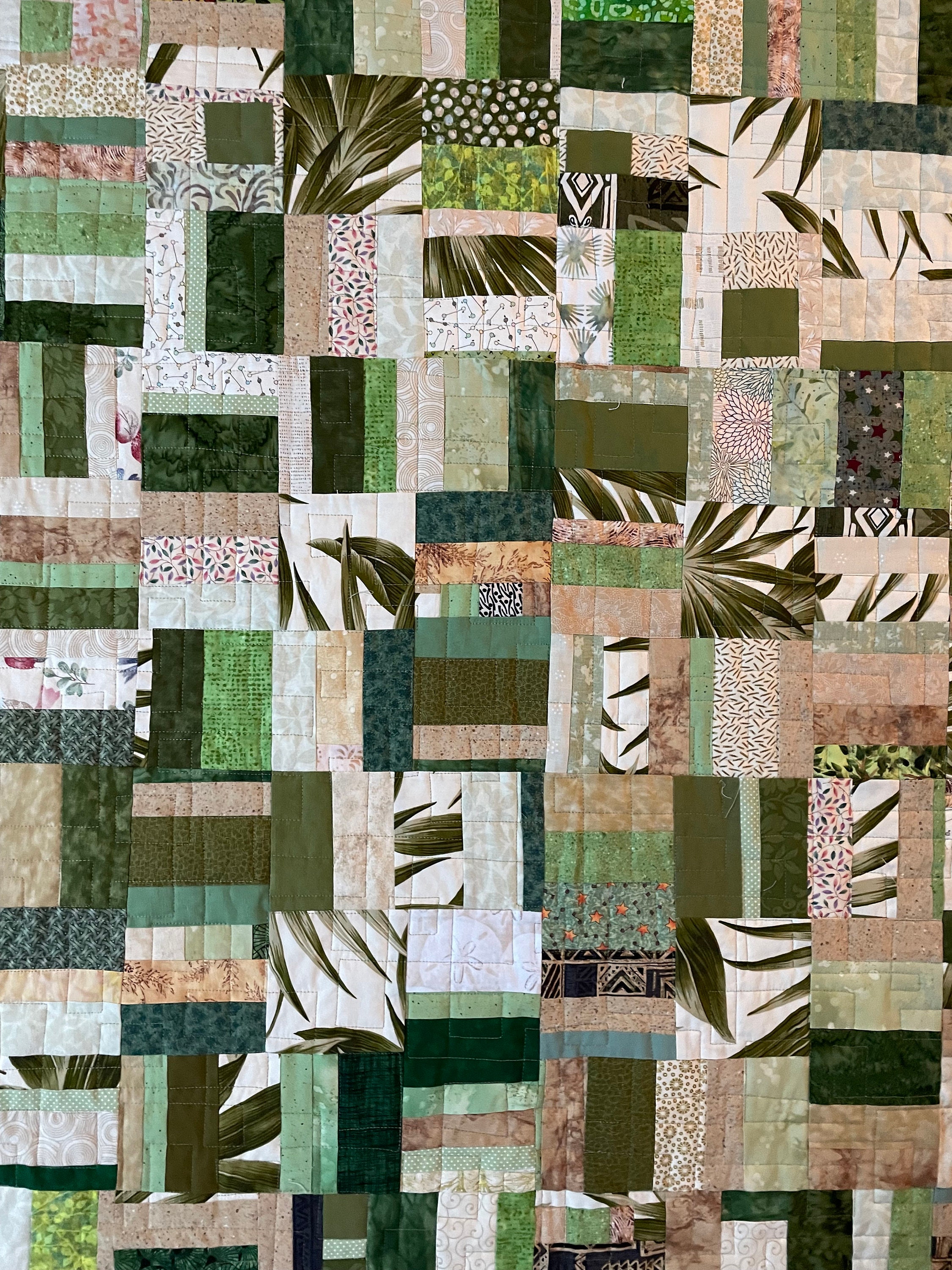 Handmade Green Scrap Quilt: Earthtone Cotton Lap Quilt (53x65) - Etsy
