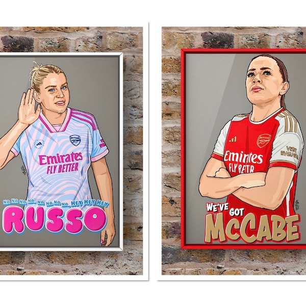 Alessia Russo & Katie McCabe Arsenal Women A4 Print Twin Pack (with free mini prints)