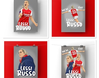 Super Alessia Russo Arsenal Art Pack (4 x A4 Prints) with free sticker