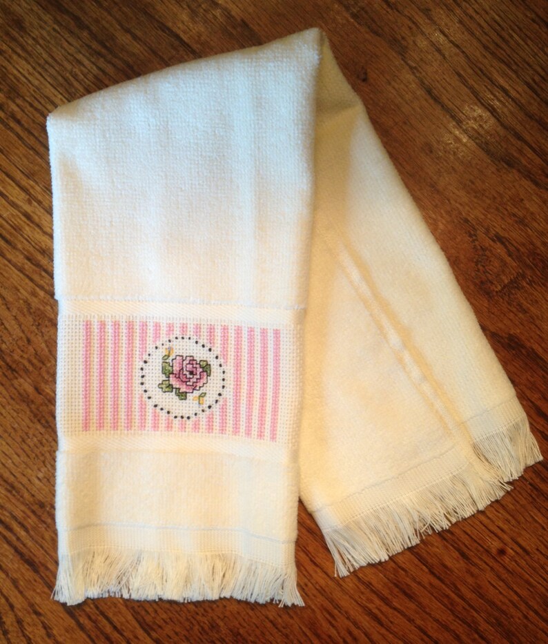 Cross Stitched Guest Towel Etsy